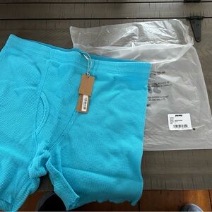 Skims waffle boxer in Cyan Size L